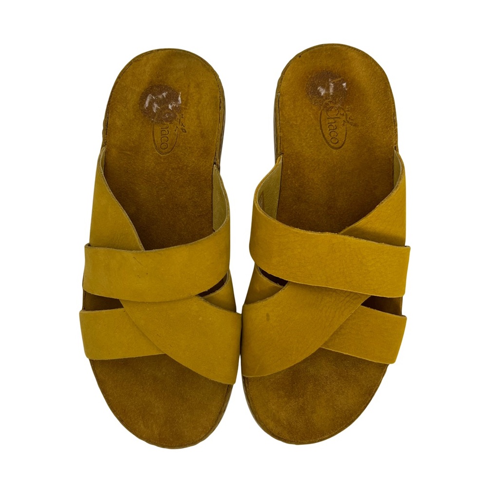 Chaco Ochre Yellow Suede Wayfarer Sandal Slides Outdoor Comfort Minimalist Sz 6